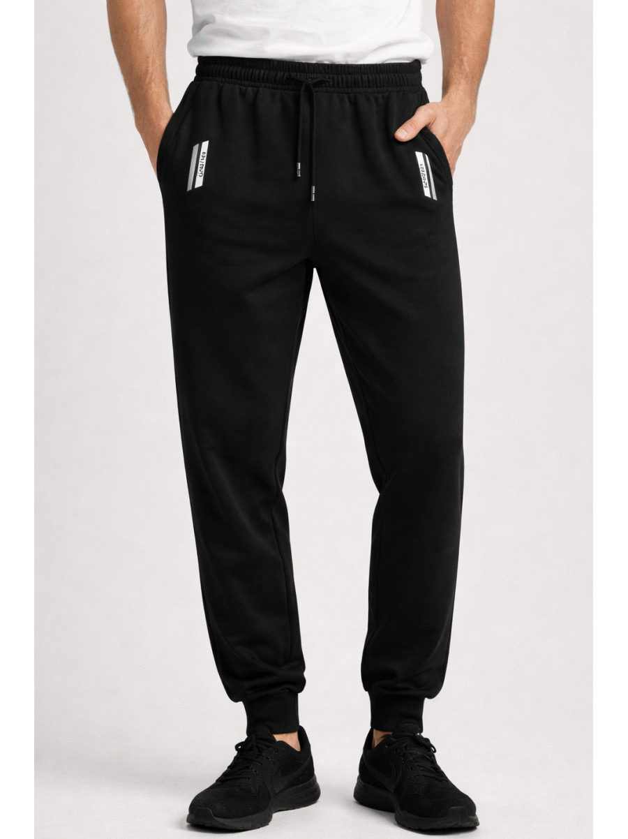 Спортивные штаны мужские черного цвета 1403-5 210059C