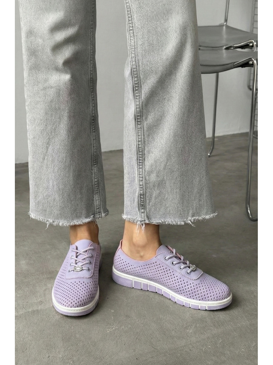 Мокасины женские сиреневого цвета L-63 210060C