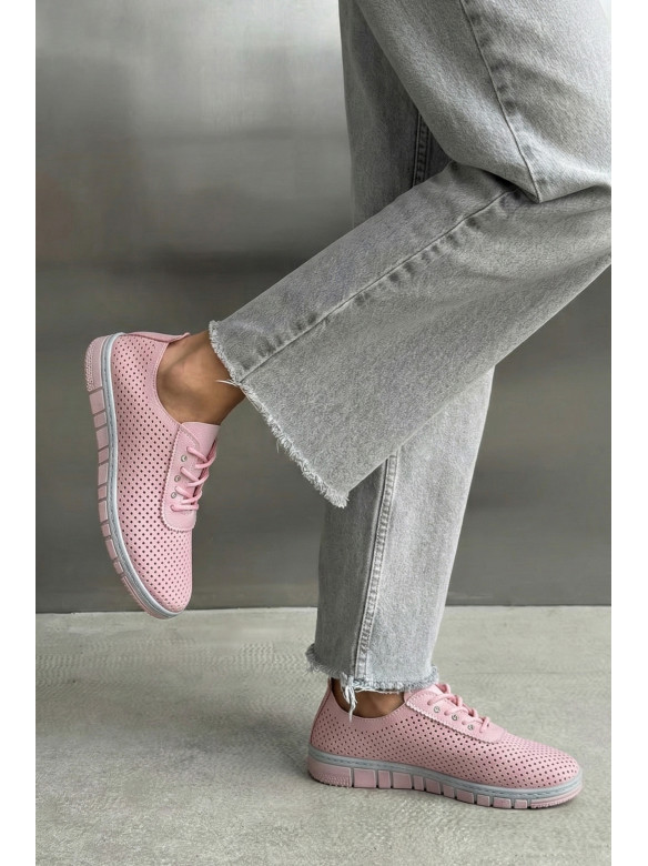 Мокасины женские розового цвета L-112 210062C