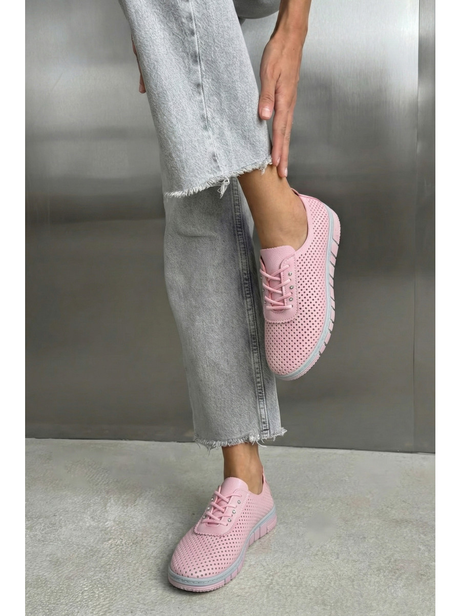 Мокасины женские розового цвета L-112 210062C