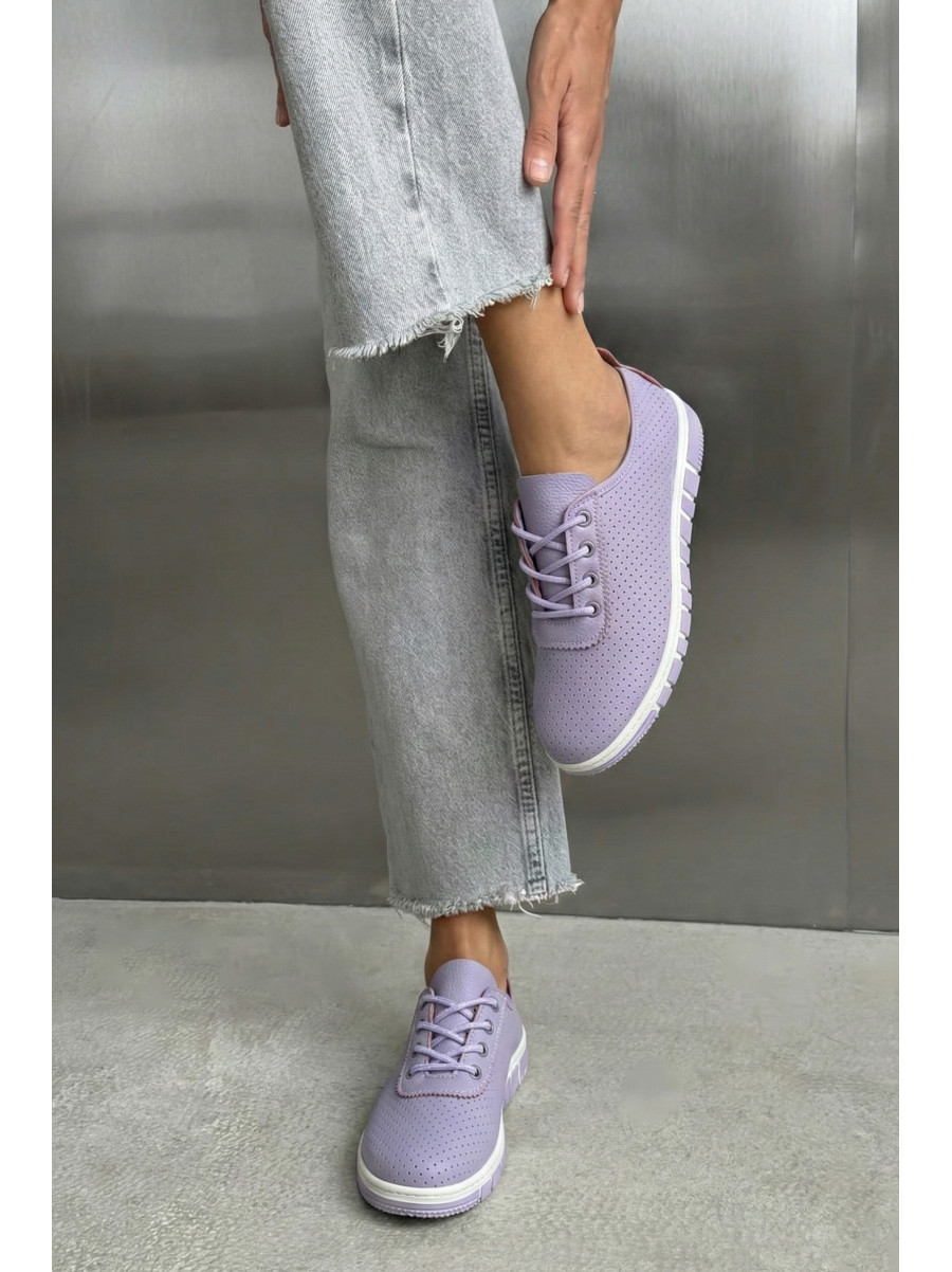Мокасины женские сиреневого цвета L-46 210064C