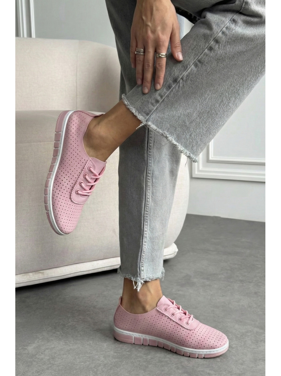 Мокасины женские розового цвета L-54 210065C