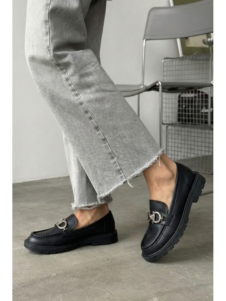 Туфли-лоферы женские черного цвета JB1710-1 210066C