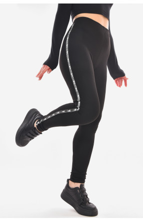 Лосины женские однотонные черного цвета 5033-19 210068C Лосины женские однотонные черного цвета 5033-19 210068C