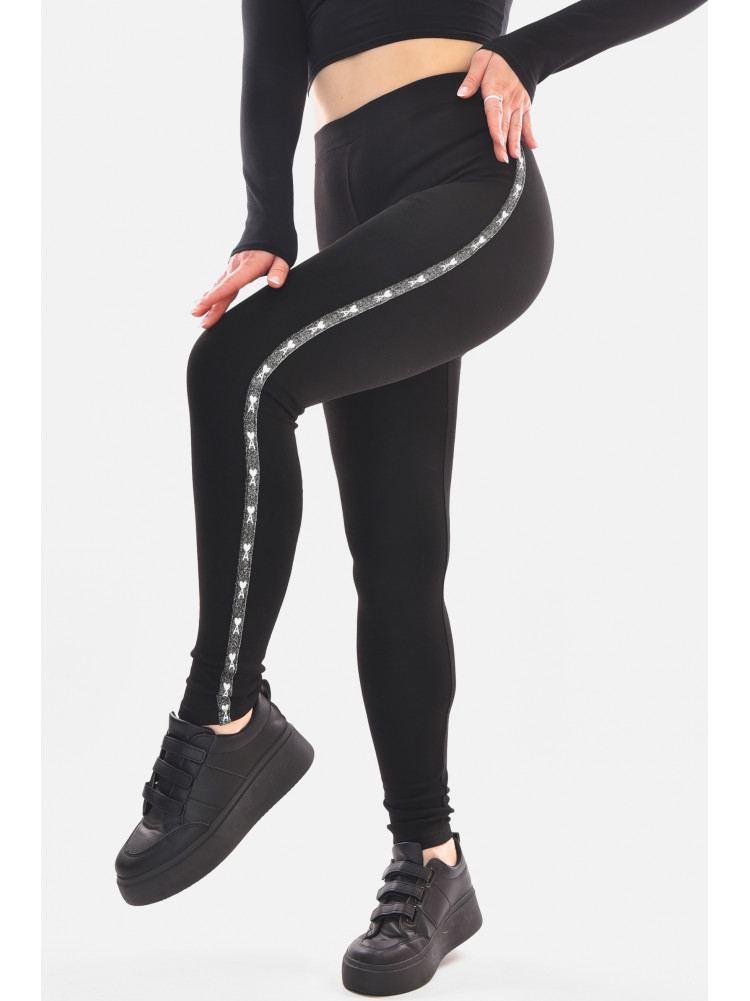 Лосины женские однотонные черного цвета 5033-19 210068C