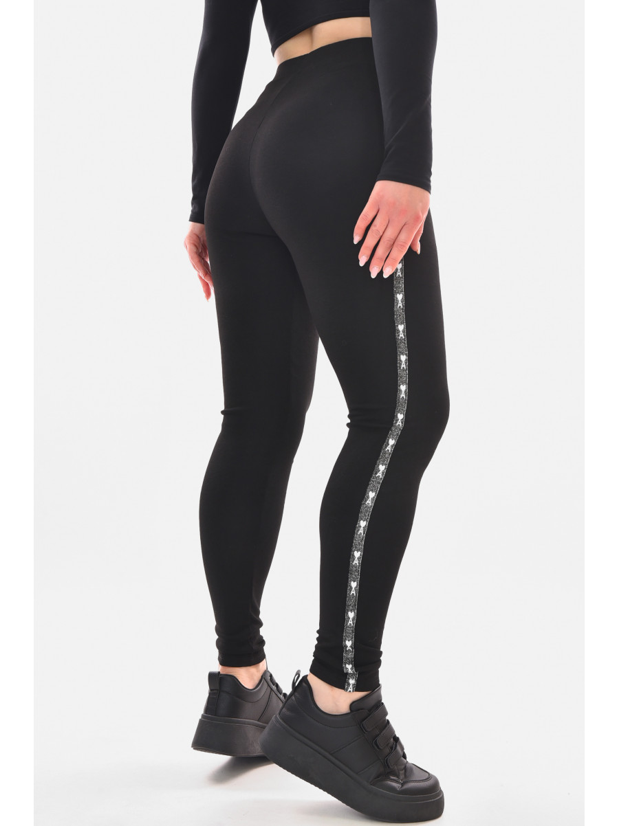 Лосины женские однотонные черного цвета 5033-19 210068C