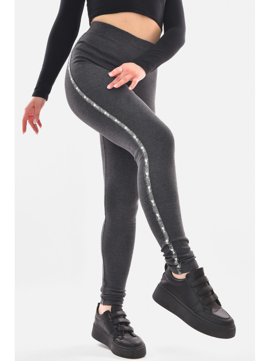 Лосины женские однотонные тёмно-серого цвета 5033-19 210069C