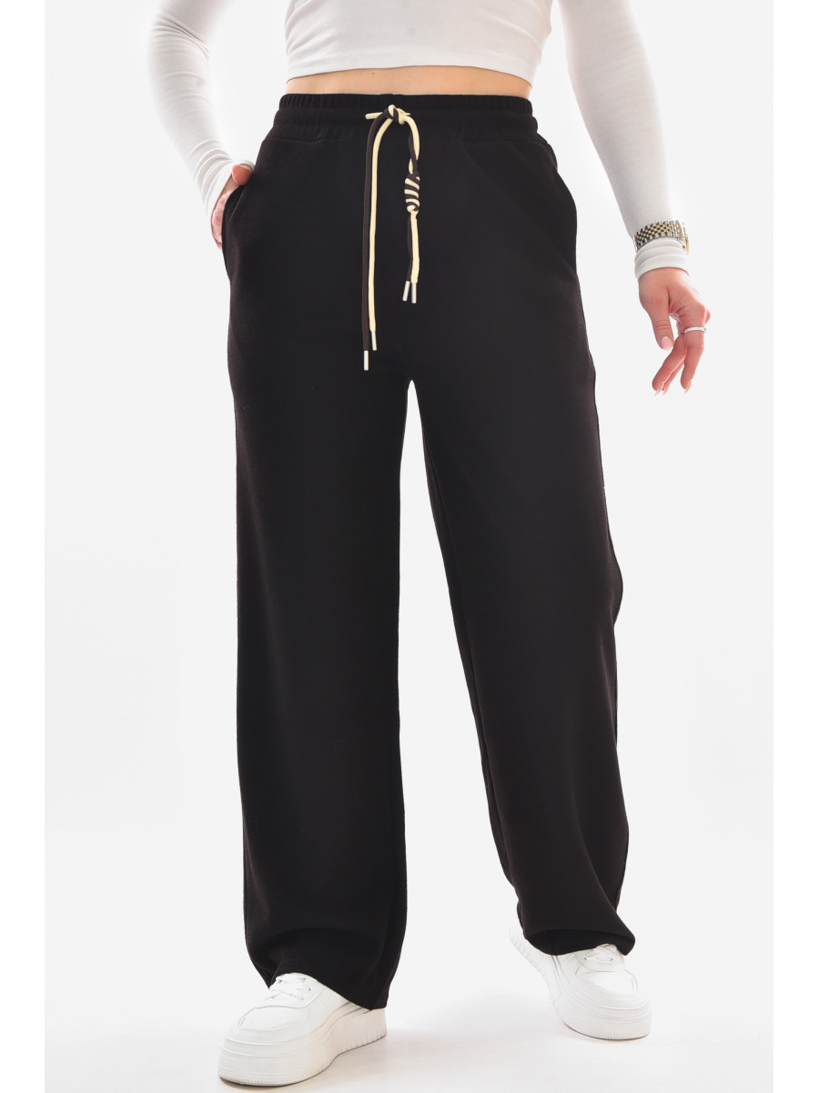 Штаны женские однотонные черного цвета 9756-2 210070C