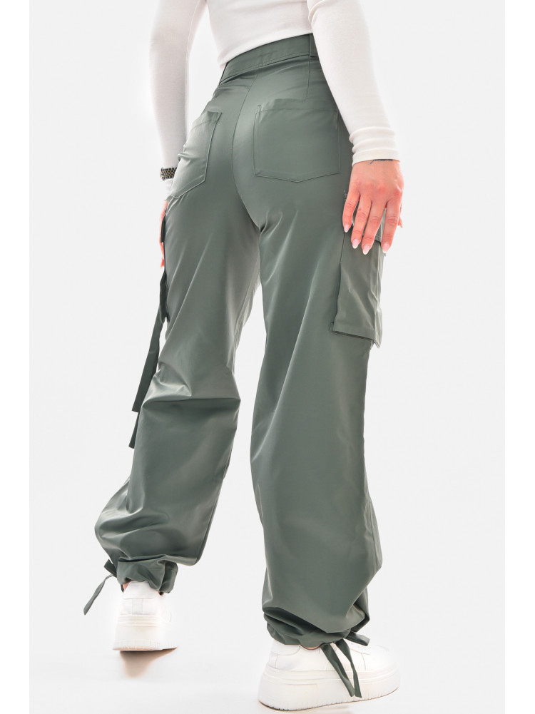 Штаны женские однотонные цвета хаки 210084C