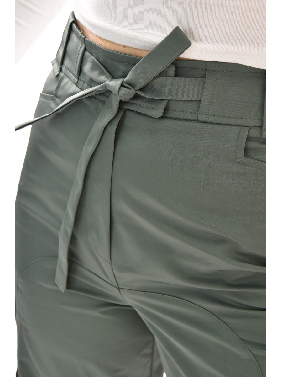 Штаны женские однотонные цвета хаки 210084C