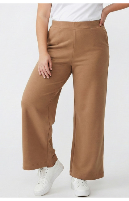 Штаны женские однотонные бежевого цвета 210085C