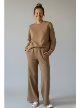 Спортивний костюм жіночий бежевого кольору 210086C