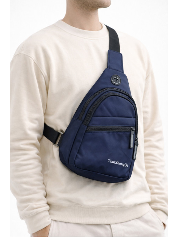 Сумка мужская через плечо текстиль синего цвета 9956 210090C