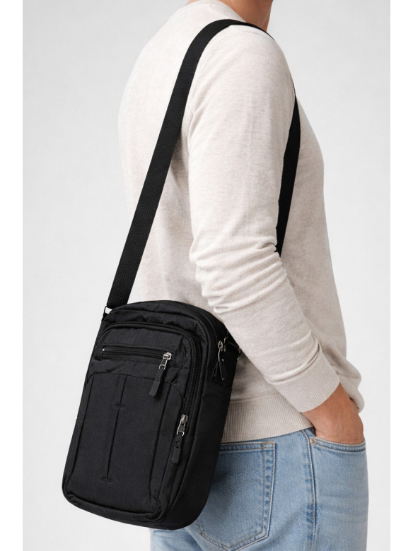 Сумка мужская через плечо текстиль черного цвета 19116 210092C