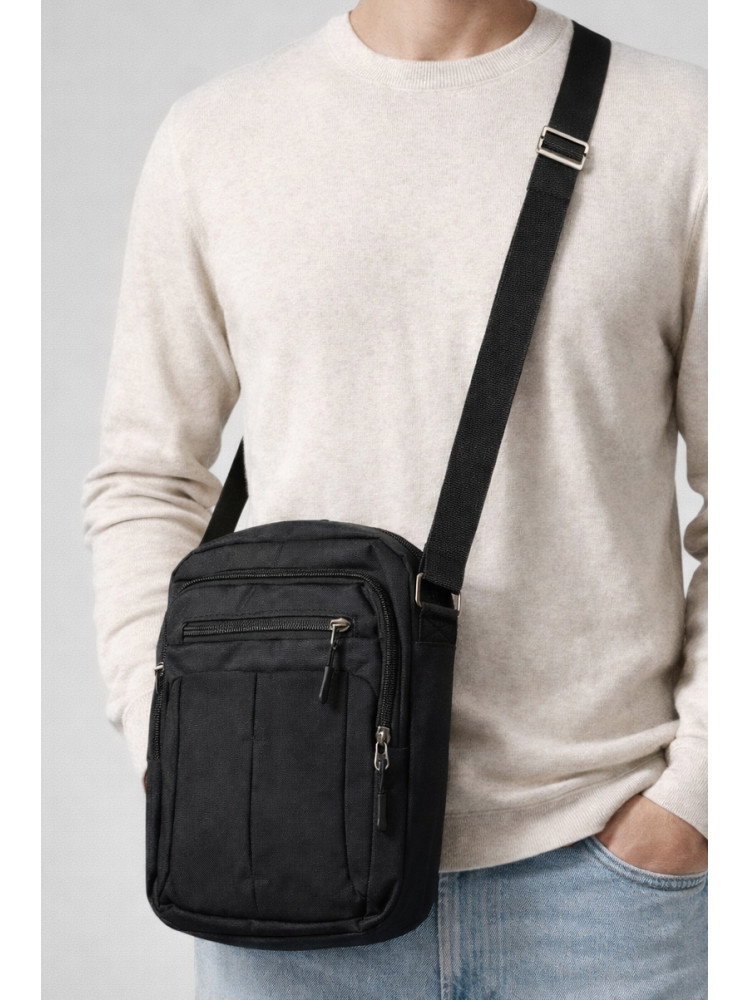Сумка мужская через плечо текстиль черного цвета 19116 210092C