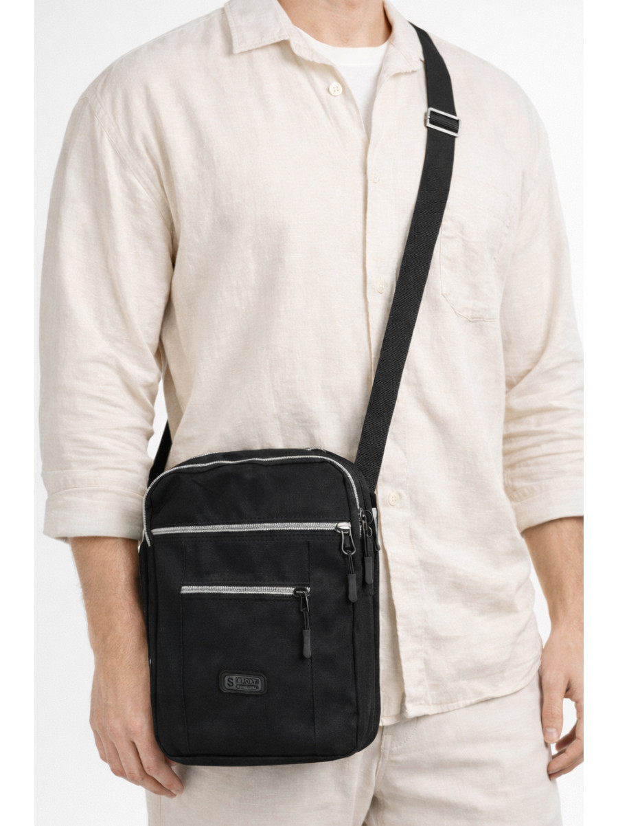 Сумка мужская через плечо текстиль черного цвета 19114 210093C