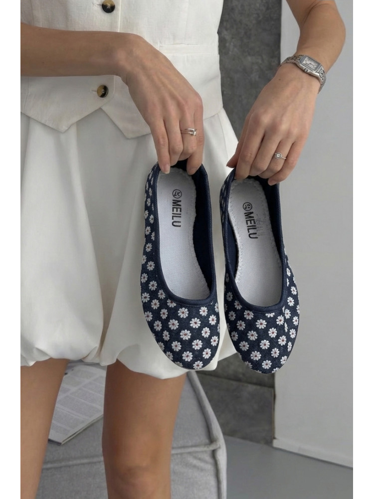 Балетки женские темно-синего цвета текстиль Т300 210096C