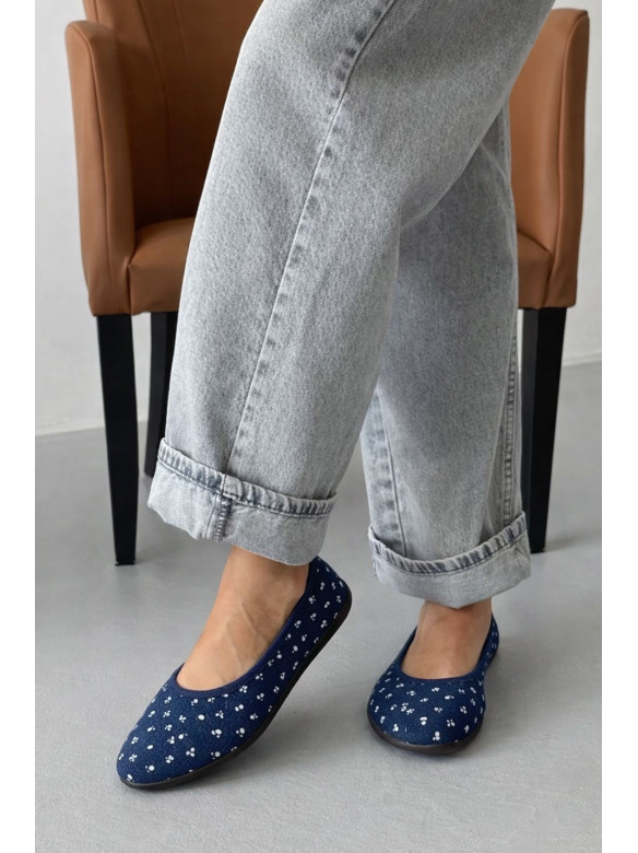 Балетки женские темно-синего цвета текстиль Т308 210099C