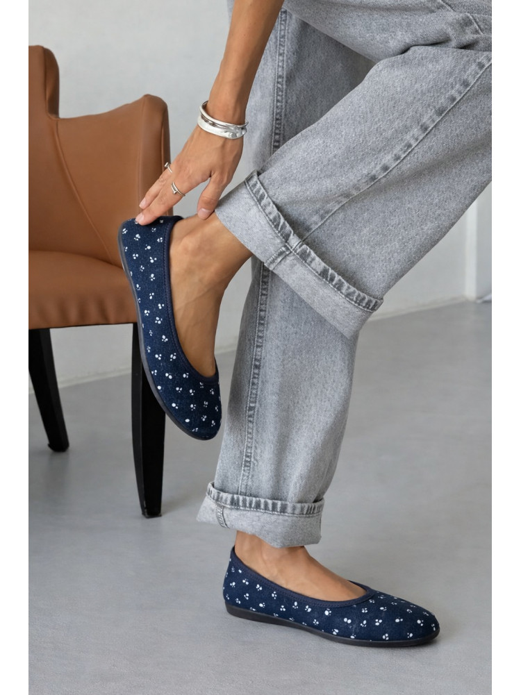 Балетки женские темно-синего цвета текстиль Т308 210099C