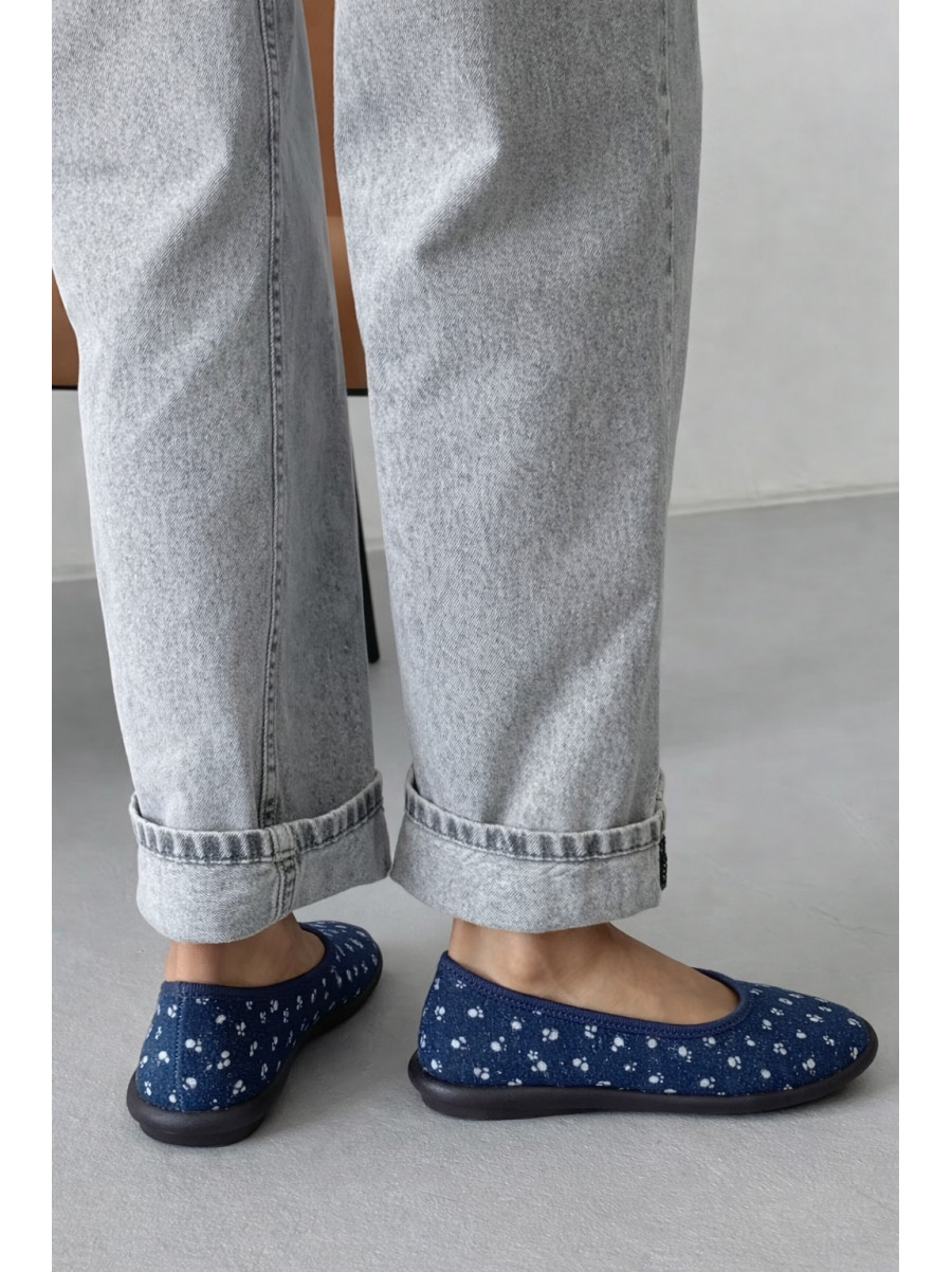 Балетки женские темно-синего цвета текстиль Т308 210099C