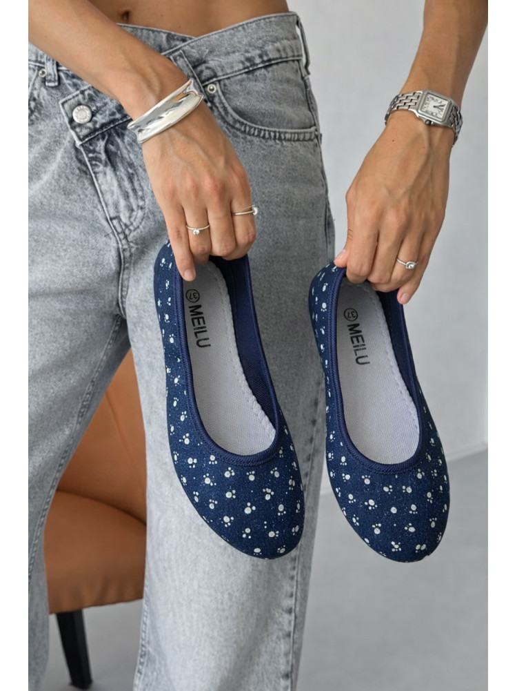 Балетки женские темно-синего цвета текстиль Т308 210099C