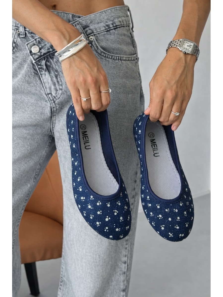 Балетки женские темно-синего цвета текстиль Т308 210099C