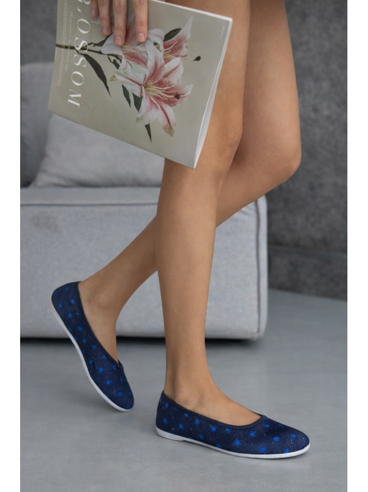 Балетки женские темно-синего цвета текстиль Т309 210100C