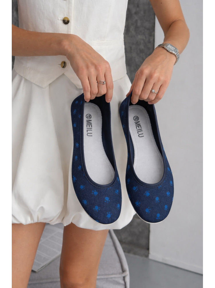 Балетки женские темно-синего цвета текстиль Т309 210100C