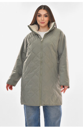 Куртка женская демисезонная двухсторонняя серого цвета 181 210102C