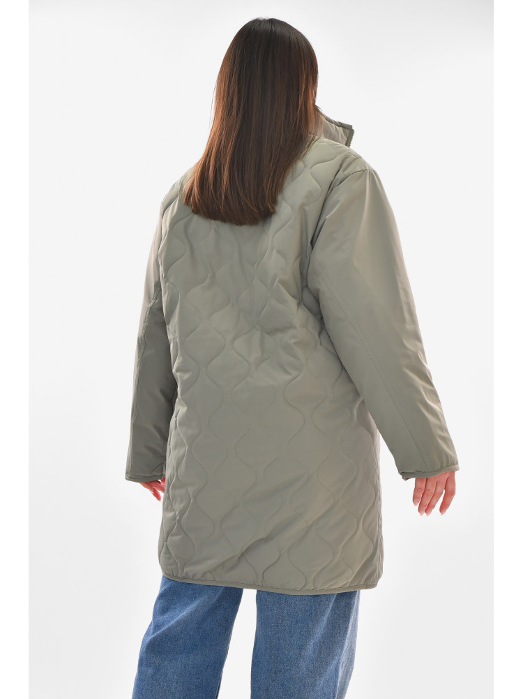 Куртка женская демисезонная двухсторонняя серого цвета 181 210102C