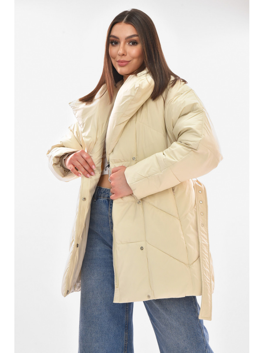 Куртка женская демисезонная светло-бежевого цвета 519 210105C