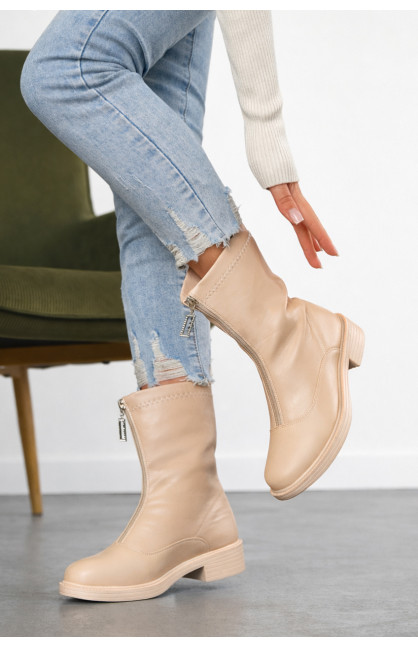 Ботинки женские демисезонные светло-бежевого цвета 537-2-2 210108C