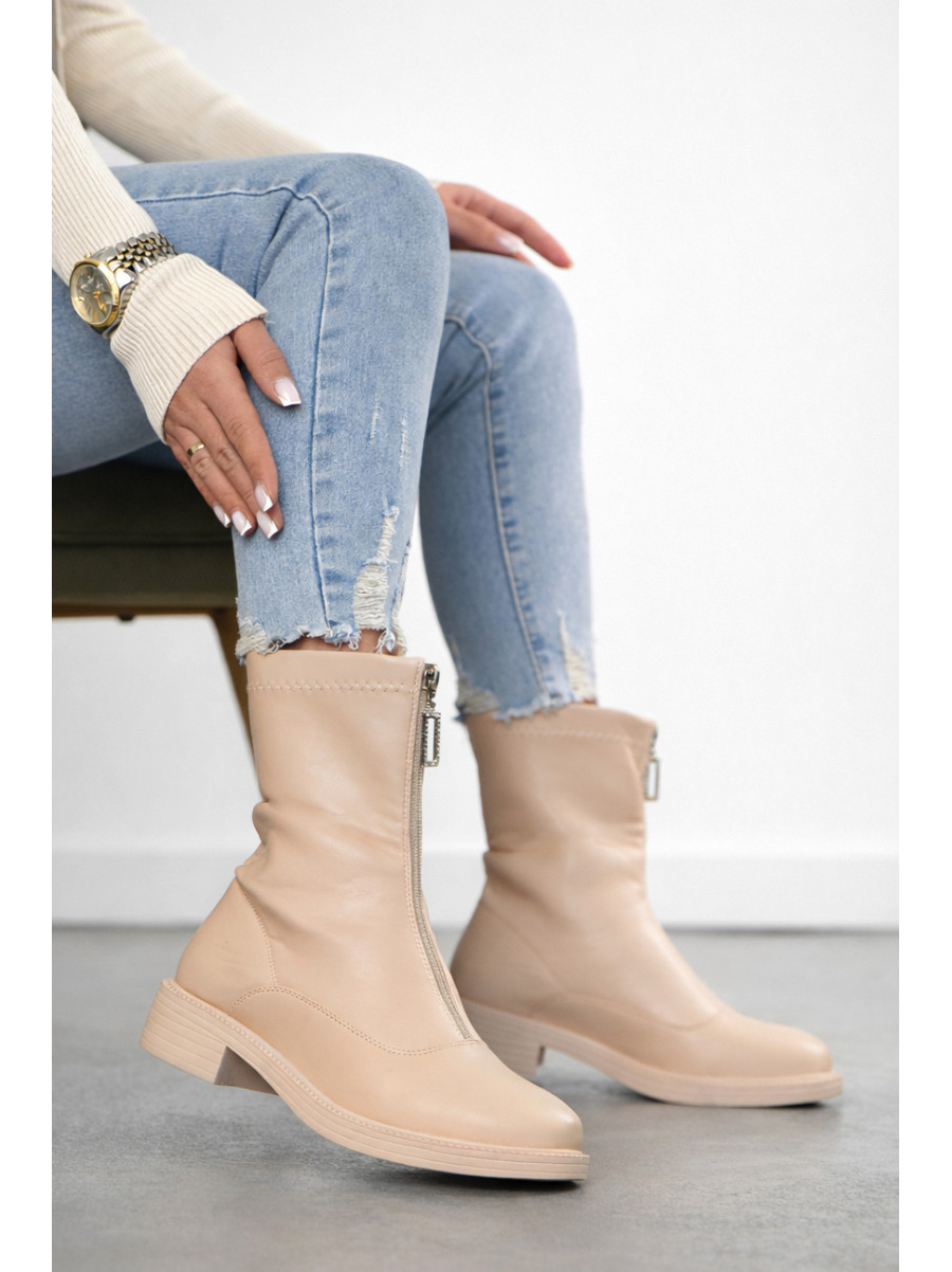 Ботинки женские демисезонные светло-бежевого цвета 537-2-2 210108C