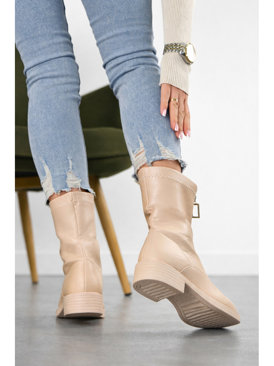 Ботинки женские демисезонные светло-бежевого цвета 537-2-2 210108C