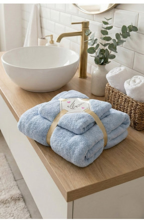 Набор однотонных полотенец из микрофибры банное+для лица серого цвета 98-982 210117C