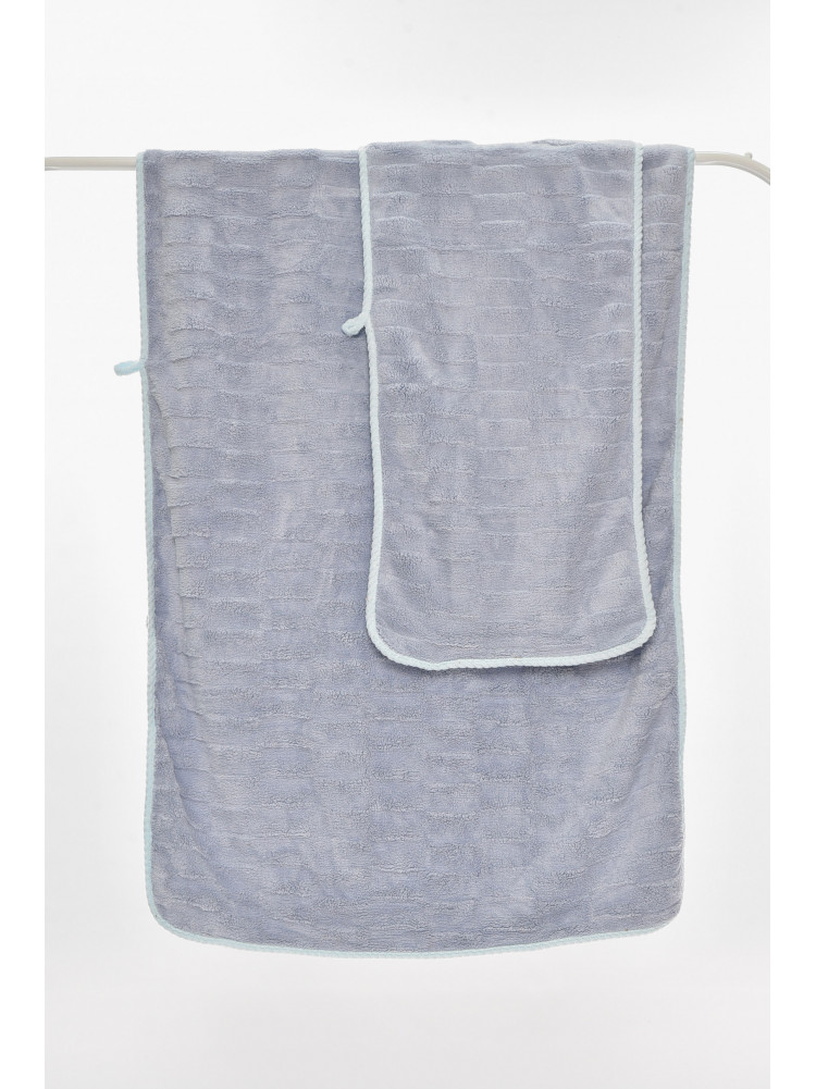 Набор однотонных полотенец из микрофибры банное+для лица серого цвета 98-982 210117C