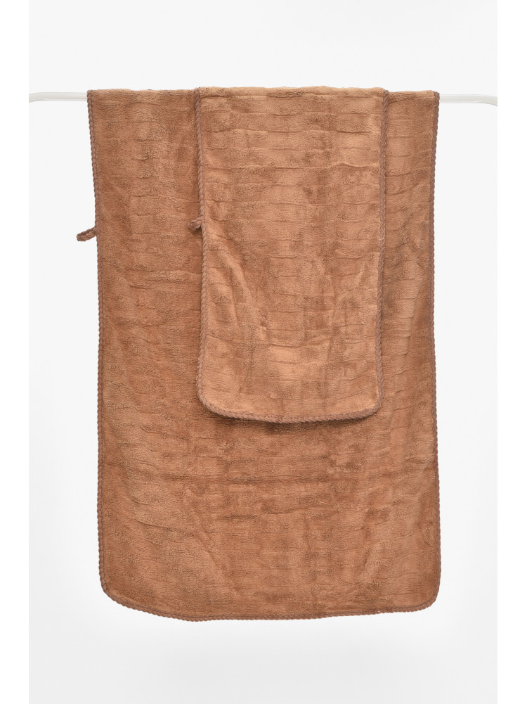 Набор однотонных полотенец из микрофибры банное+для лица коричневого цвета 98-982 210120C