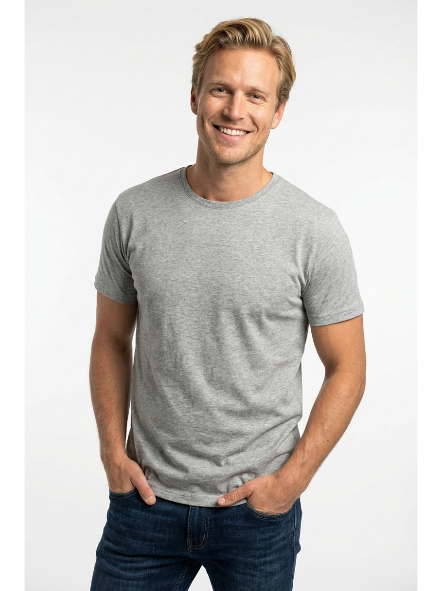 Футболка мужская однотонная серого цвета 210124C
