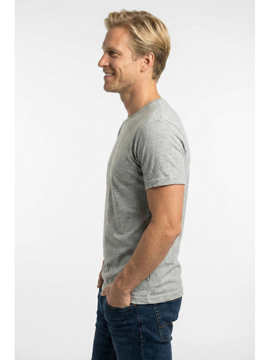 Футболка мужская однотонная серого цвета 210124C