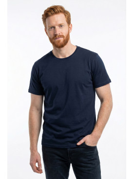 Футболка мужская однотонная тёмно-синего цвета 210125C