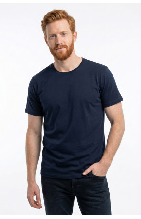 Футболка мужская однотонная тёмно-синего цвета 210125C Футболка мужская однотонная тёмно-синего цвета 210125C