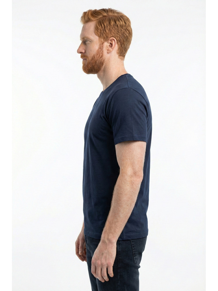 Футболка мужская однотонная тёмно-синего цвета 210125C