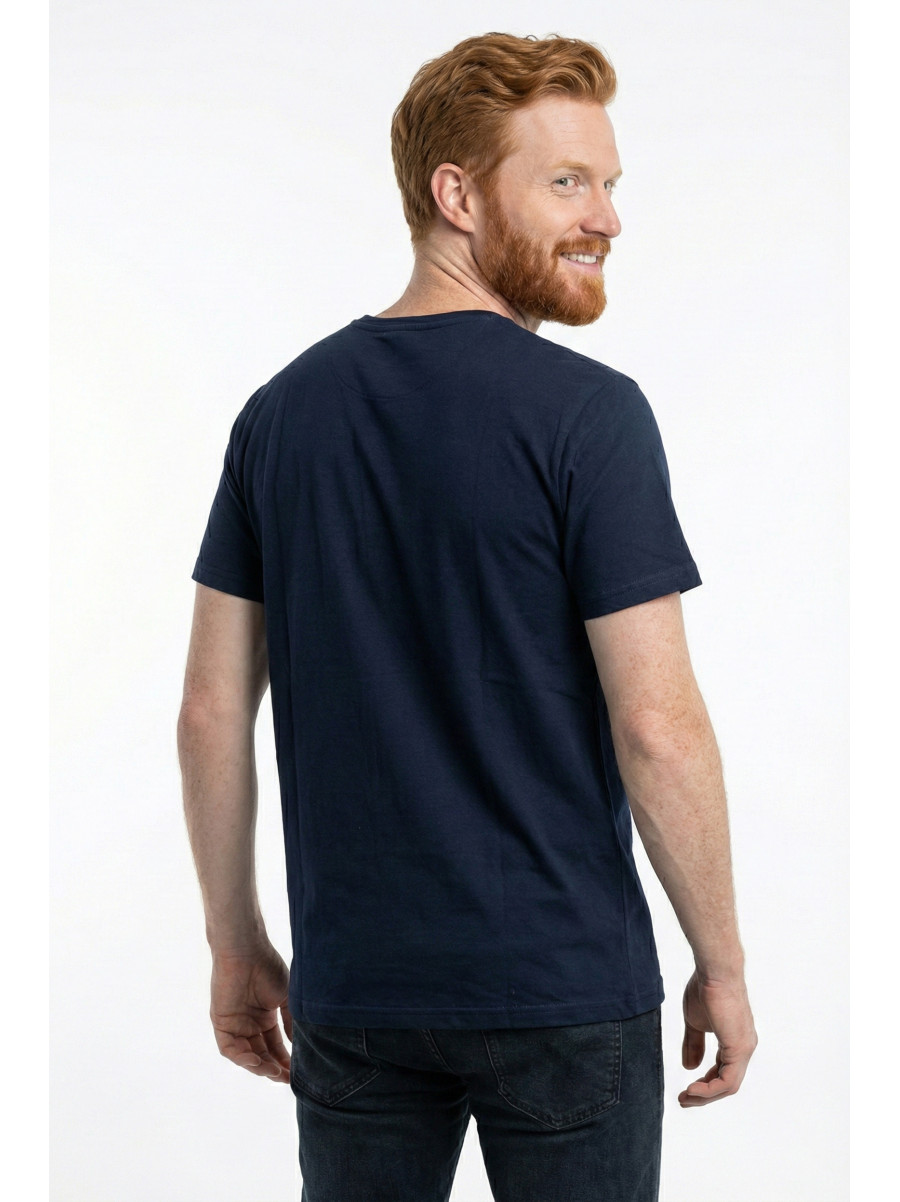 Футболка мужская однотонная тёмно-синего цвета 210125C