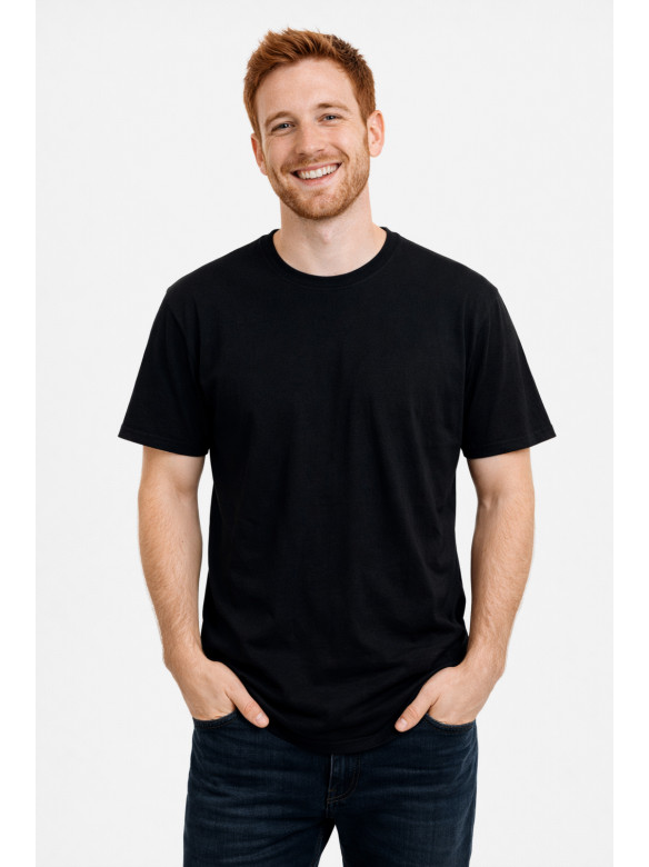 Футболка мужская однотонная черного цвета 210127C