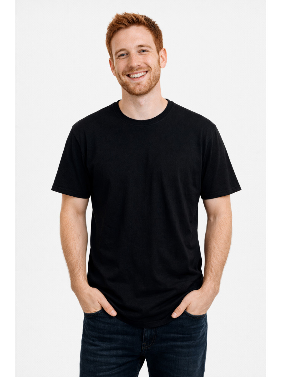 Футболка мужская однотонная черного цвета 210127C