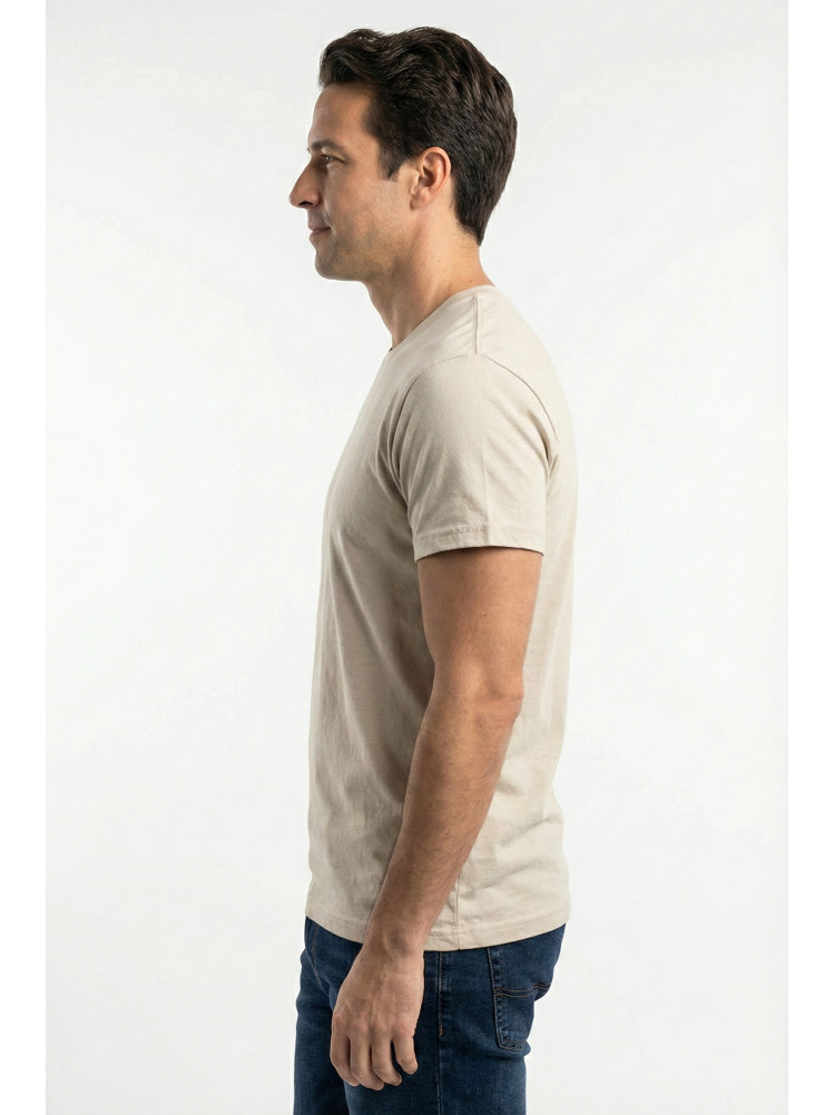 Футболка мужская однотонная светло-бежевого цвета 210128C