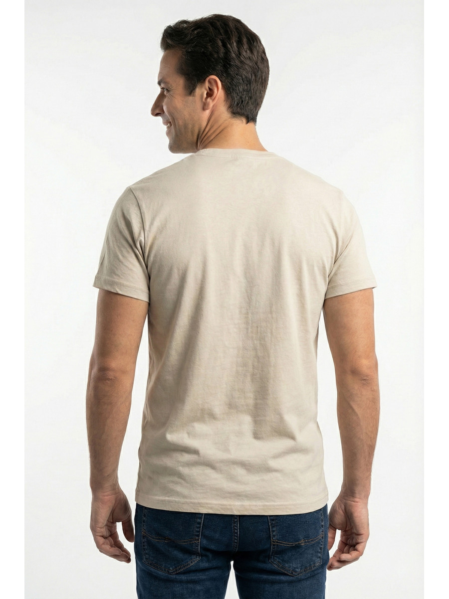 Футболка мужская однотонная светло-бежевого цвета 210128C