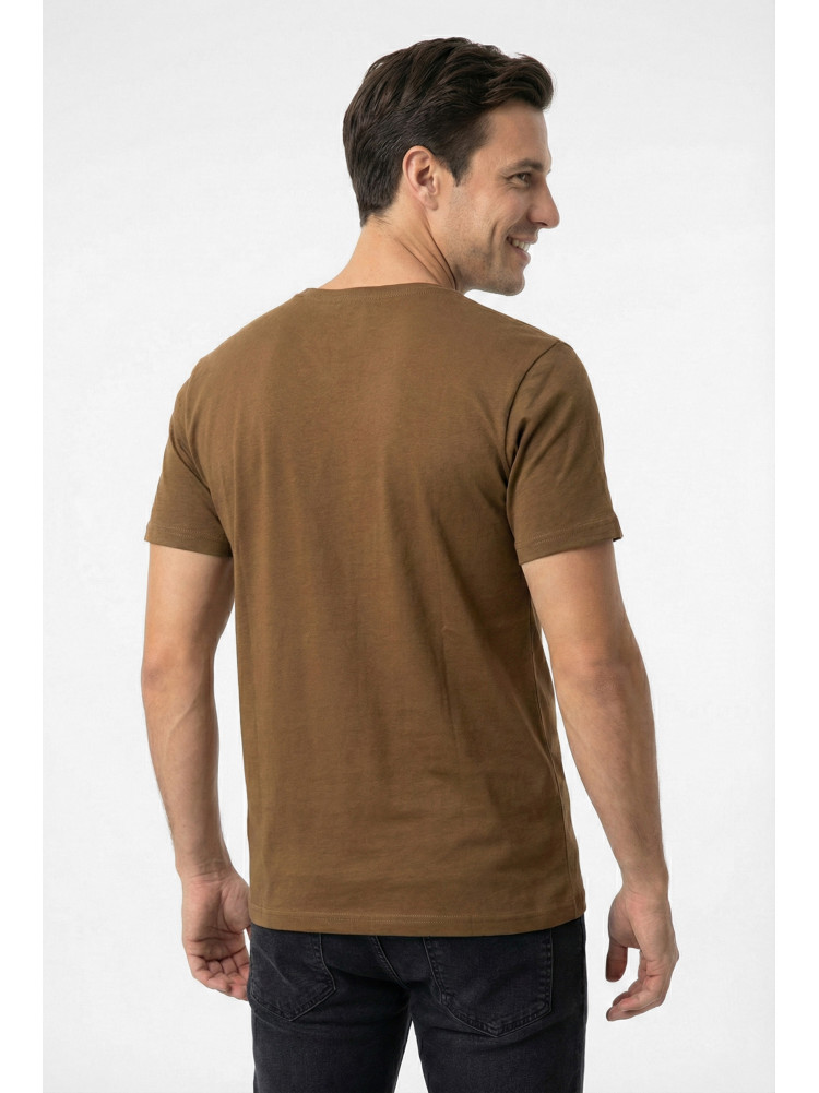 Футболка мужская однотонная коричневого цвета 210129C