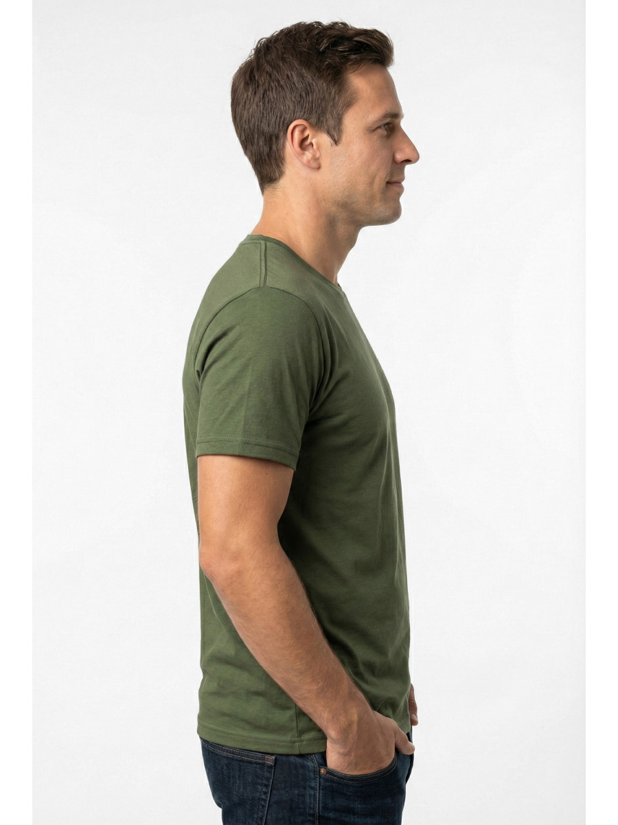 Футболка мужская батальная однотонная цвета хаки 210130C