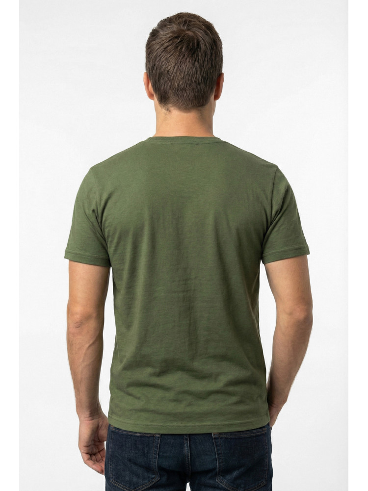 Футболка мужская батальная однотонная цвета хаки 210130C
